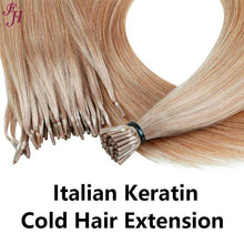 Load image into Gallery viewer, FH dark blonde #10A Italy keratin i tip human hair extension