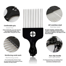Upgraded Hair Twist Comb Hair Sponge Brush and Metal Afro Hair Pick Comb Set for Black Men Women Curls, 2 In 1 Afro Hair Coil Pick Combs Curl Brush (10 Pcs)