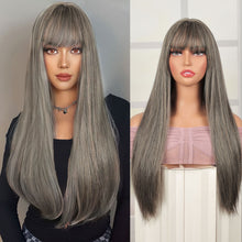 FH Natural Straight Wig 28inches Syntheytic Fiber #60 for Women Long Wig P14947