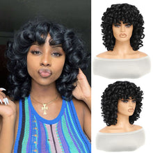 FH 100% human hair wig 10 inches loose curly machine made wig short curly wig