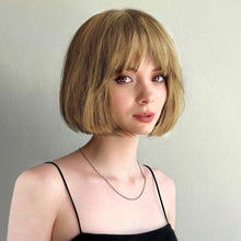 FH P12454 Short Bob Wig,Straight Bob Wig with Bangs