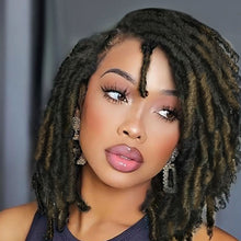 FH 14 Inch Dreadlock Wig Short Afro Curly Twist Wig Synthetic Braided Wigs (1B/27) p13557