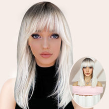 FH Creamily Long layered Blonde Wigs Natural Looking Synthetic Hair Wig 14Inches P13958