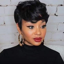 FH Short Wigs for Women,Pixie Cut Wigs Synthetic Fiber Hair (Black) P13787