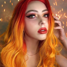 FH cosplay wig syntthetic fiber 28inches Fire Ombre P14903