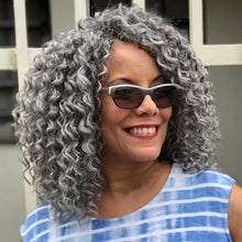 FH P14183 synthetic curly hair 8 inch grey crochet braid hair-6 bags