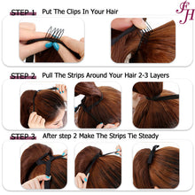 Load image into Gallery viewer, FH factory supply blonde 613 clip in wrap around ponytail human hair