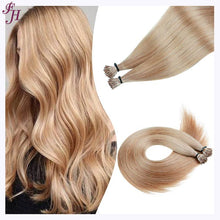 Load image into Gallery viewer, FH dark blonde #10A Italy keratin i tip human hair extension
