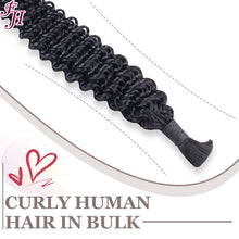 FH Premium Human Hair Boho Braiding Bulk - Natural Black for Goddess Braids & Wigs