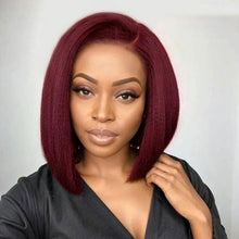 FH 12inches Straight Wig Synthetic Wig Full Double Lace Hair Cap,Super Soft And Breathable P15819