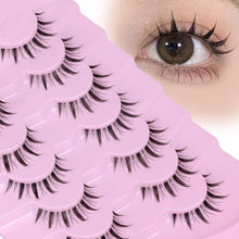 Mink Lashes Fluffy Wispy Lashes Natural Look 3D False Eyelashes D Curl Russian Strip Lashes 7 Pairs Short Fake Eyelash Pack