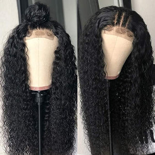 【2FH】FH kinky culry natural black 4x4 lace real hair wig