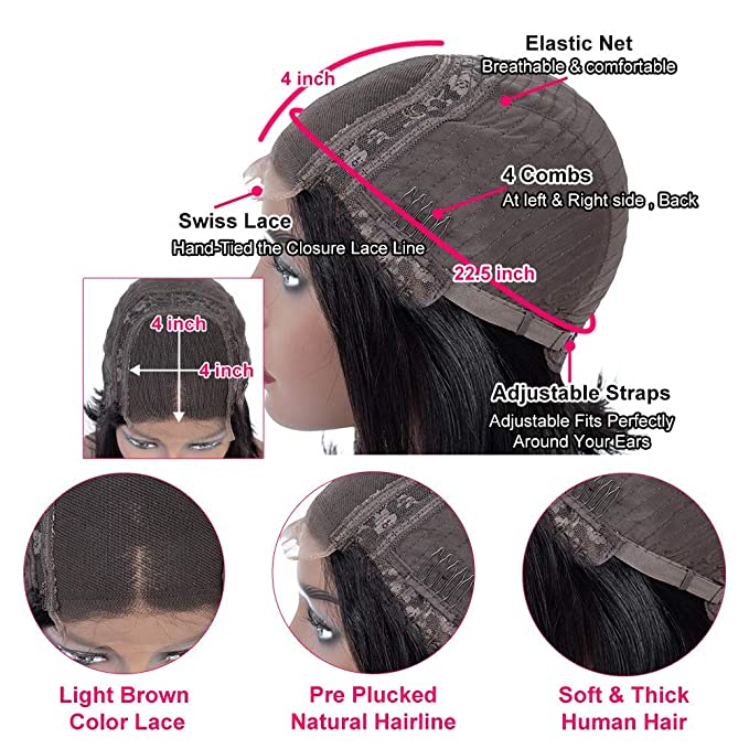 【2FH】FH kinky culry natural black 4x4 lace real hair wig