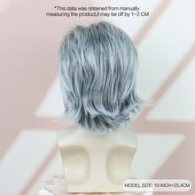 FH Grey Short Bob Wig Synthetic Layered Silver Gray Wigs with Wavy - 10