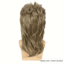 Phocas Mens Wig Brown Wigs for Men Mullet Wig with Bangs 70s 80s Male Wig