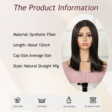 12inch Short Brown Bob Wigs for Women Natural Straight Bob Wig P10680K