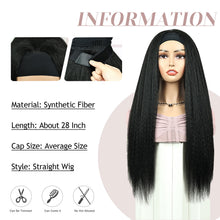 FH P13895 kinky straight natural black headband synthetic wig
