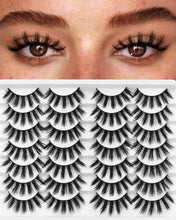 Eyelashes Natural Look Faux Mink Lashes Pack Handmade Fluffy False Eyelashes 14 Pairs Cat Eye Lashes (54)