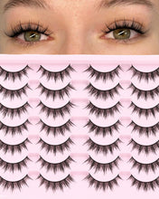 Eyelashes Natural Look Faux Mink Lashes Pack Handmade Fluffy False Eyelashes 14 Pairs Cat Eye Lashes (54)