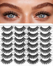 Eyelashes Natural Look Faux Mink Lashes Pack Handmade Fluffy False Eyelashes 14 Pairs Cat Eye Lashes (54)