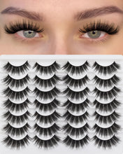 Eyelashes Natural Look Faux Mink Lashes Pack Handmade Fluffy False Eyelashes 14 Pairs Cat Eye Lashes (54)