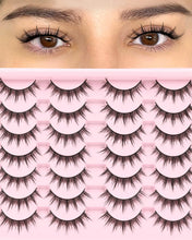 Eyelashes Natural Look Faux Mink Lashes Pack Handmade Fluffy False Eyelashes 14 Pairs Cat Eye Lashes (54)