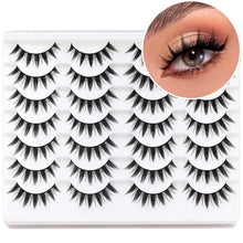 Eyelashes Natural Look Faux Mink Lashes Pack Handmade Fluffy False Eyelashes 14 Pairs Cat Eye Lashes (54)