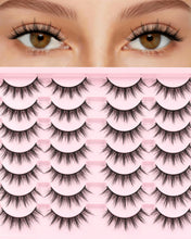 Eyelashes Natural Look Faux Mink Lashes Pack Handmade Fluffy False Eyelashes 14 Pairs Cat Eye Lashes (54)