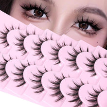 Mink Lashes Fluffy Wispy Lashes Natural Look 3D False Eyelashes D Curl Russian Strip Lashes 7 Pairs Short Fake Eyelash Pack