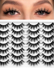 Eyelashes Natural Look Faux Mink Lashes Pack Handmade Fluffy False Eyelashes 14 Pairs Cat Eye Lashes (54)