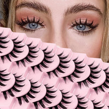Eyelashes Natural Look Faux Mink Lashes Pack Handmade Fluffy False Eyelashes 14 Pairs Cat Eye Lashes (54)
