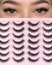 Eyelashes Natural Look Faux Mink Lashes Pack Handmade Fluffy False Eyelashes 14 Pairs Cat Eye Lashes (54)