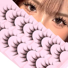 Mink Lashes Fluffy Wispy Lashes Natural Look 3D False Eyelashes D Curl Russian Strip Lashes 7 Pairs Short Fake Eyelash Pack