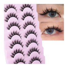 Mink Lashes Fluffy Wispy Lashes Natural Look 3D False Eyelashes D Curl Russian Strip Lashes 7 Pairs Short Fake Eyelash Pack