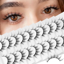 Eyelashes Natural Look Faux Mink Lashes Pack Handmade Fluffy False Eyelashes 14 Pairs Cat Eye Lashes (54)