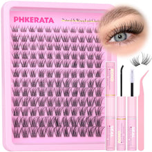 Eyelash Natural Lash Clusters Wispy Eyelash Clusters, Eyelash Extensions C Curl Individual Lashes, Mix Length Natural Look Lashes with Thin Lash Band, 10-16mm, 110 pcs