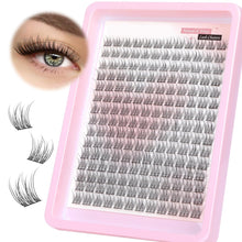 Eyelash Natural Lash Clusters Wispy Eyelash Clusters, Eyelash Extensions C Curl Individual Lashes, Mix Length Natural Look Lashes with Thin Lash Band, 10-16mm, 110 pcs