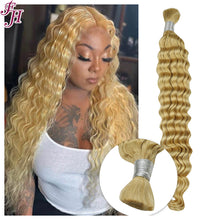 FH 1 bundle Luxury #613 Platinum Blonde Deep Wave Hair Bulk - Perfect for Boho Braids & Wigs