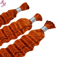 FH 1 bundle 100g #350 Copper Red Deep Wave Human Hair Bulk - Easy Install Braiding Hair Extensions