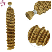 FH 1 bundle 100% Virgin Human Hair Bulk - Deep Wave #27 Honey Blonde Braiding Hair Extensions.