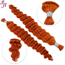 FH 1 bundle 100g #350 Copper Red Deep Wave Human Hair Bulk - Easy Install Braiding Hair Extensions