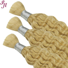 FH 1 bundle Luxury #613 Platinum Blonde Deep Wave Hair Bulk - Perfect for Boho Braids & Wigs