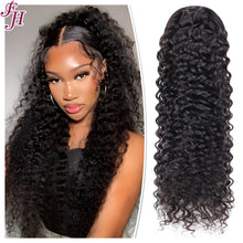 FH wholesale price remy virgin cuticle aligned human hair deep wave drawstring ponytails