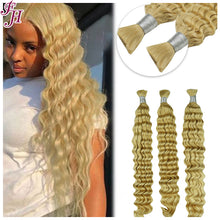 FH 1 bundle Luxury #613 Platinum Blonde Deep Wave Hair Bulk - Perfect for Boho Braids & Wigs