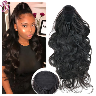 FH Factory Price Brazilian Women's Hairpiece Pony Tail Remy High Natural Color Long Human Hair Extensions Claw Clip Ponytail