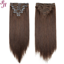 Load image into Gallery viewer, FH dark brown #2 Russian human hair clip in hair extension