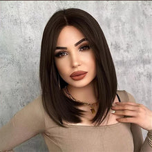 Phocas 14inch Short Brown Bob Wigs for Women Natural Straight Bob Wig