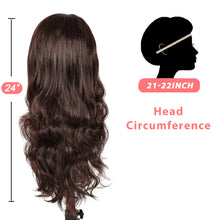 Load image into Gallery viewer, Phocas 24inch Long Brown Wigs for Women Body Wave Wig Synthetic Curly Wig Water Wave Wig