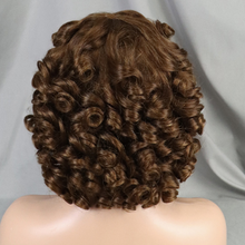 FH 100% human hair wig 10 inches loose curly machine made wig short curly wig