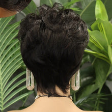 FH 100% human hair wig 8 inches machine made wig short curly wig